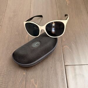 Costa White Frame Black Lens Women's Sunglasses - Polarized